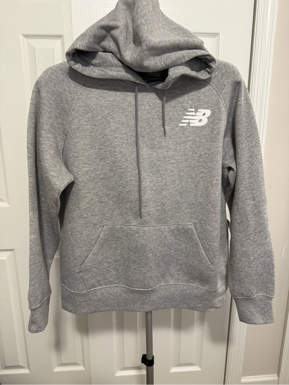New Balance Men’s Gray Crewneck Hoodie with White Logo